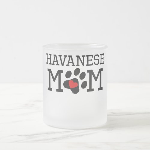 Havanese Mom Frosted Glass Coffee Mug