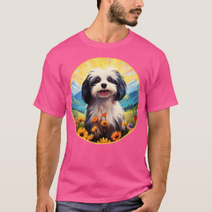Havanese Mountain Flower Cute Colorful Puppy Dog T-Shirt