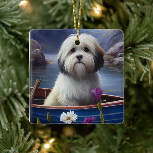 Havanese on a Paddle: A Scenic Adventure Ceramic Ornament