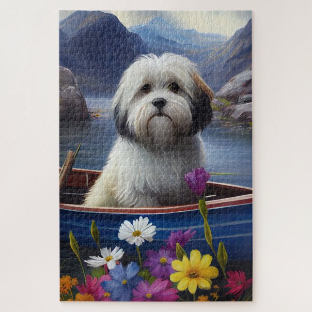 Havanese on a Paddle: A Scenic Adventure Jigsaw Puzzle (Vertical)