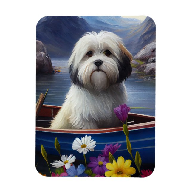 Havanese on a Paddle: A Scenic Adventure Magnet (Vertical)