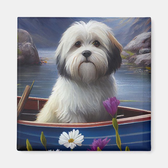 Havanese on a Paddle: A Scenic Adventure Magnet (Front)