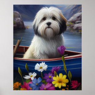 Havanese on a Paddle: A Scenic Adventure Poster