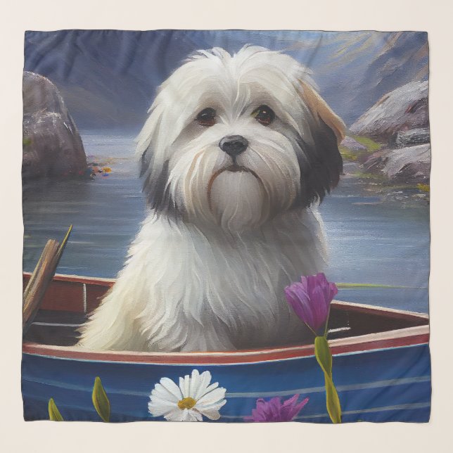 Havanese on a Paddle: A Scenic Adventure Scarf (Front)