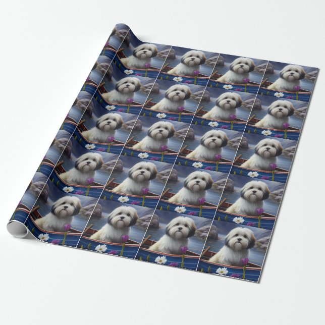 Havanese on a Paddle: A Scenic Adventure Wrapping Paper (Unrolled)