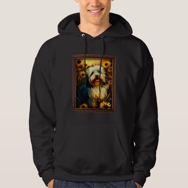 Havanese Painting Sunflower Flower Mom Women Flora Hoodie (Front)
