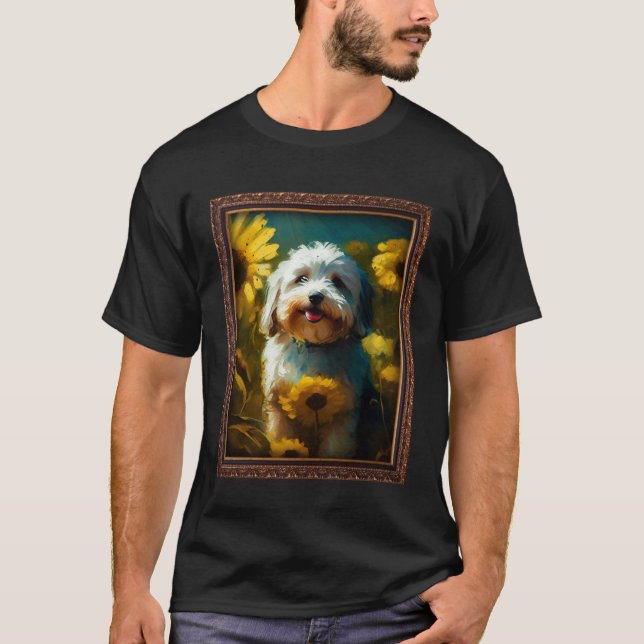 Havanese Painting Sunflower Flower Mom Women Flora T-Shirt (Front)