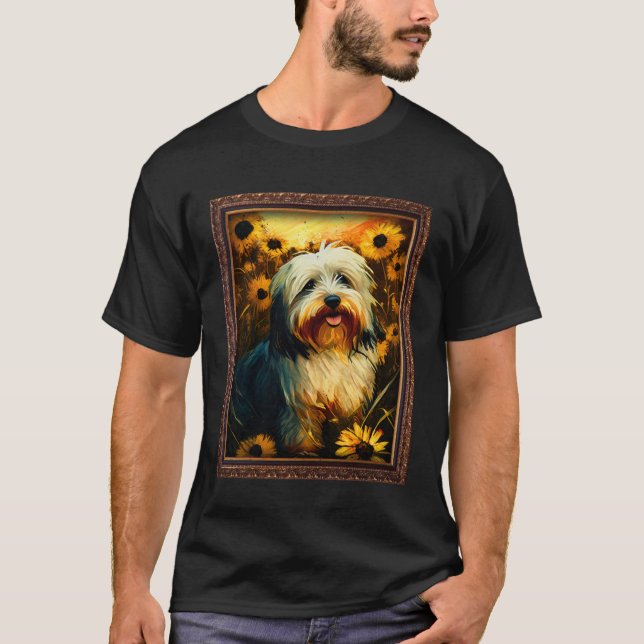 Havanese Painting Sunflower Flower Mom Women Flora T-Shirt (Front)