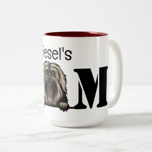 Havanese Personalized Peeking Mom Two-Tone Coffee Mug