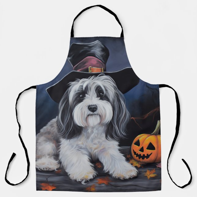 Havanese Pumpkins Halloween Scary Apron (Front)