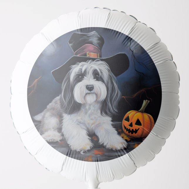 Havanese Pumpkins Halloween Scary Balloon (Front)