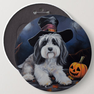 Havanese Pumpkins Halloween Scary Button
