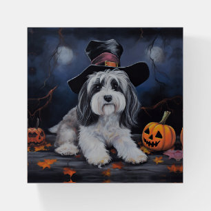 Havanese Pumpkins Halloween Scary Paperweight