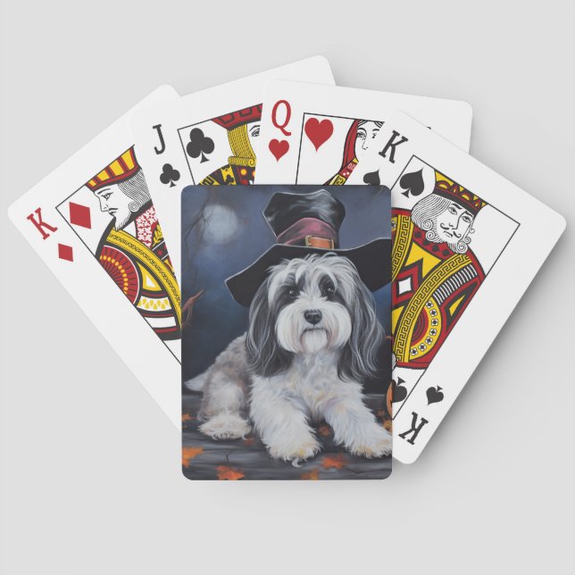 Havanese Pumpkins Halloween Scary Poker Cards (Back)