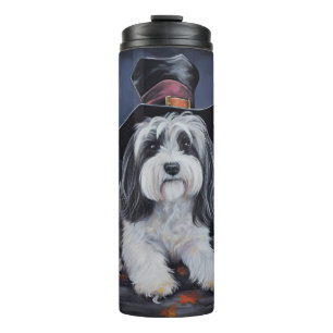 Havanese Pumpkins Halloween Scary Thermal Tumbler