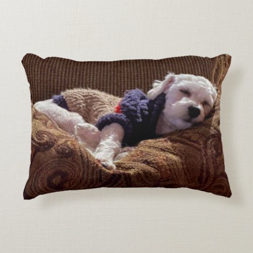Havanese Puppy Napping _ Throw Pillow