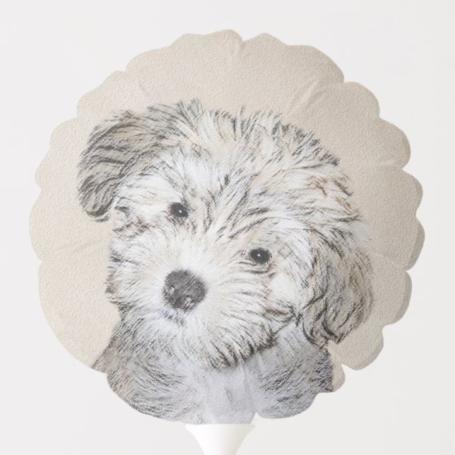 Havanese Puppy Painting - Cute Original Dog Art Balloon (Back)