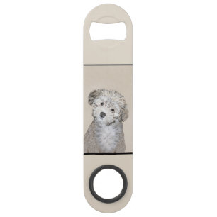 Havanese Puppy Painting - Cute Original Dog Art Bar Key