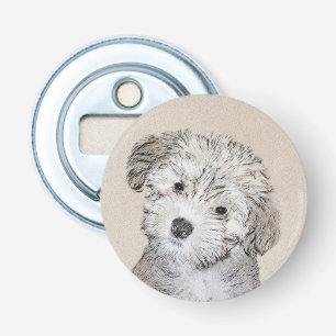 Havanese Puppy Painting - Cute Original Dog Art Bottle Opener