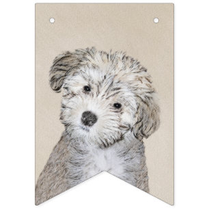 Havanese Puppy Painting - Cute Original Dog Art Bunting Flags
