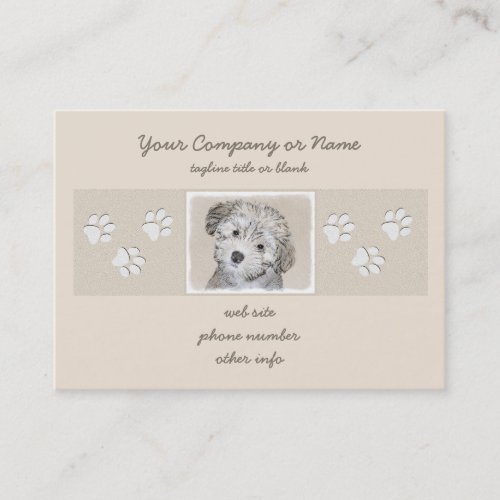 Havanese Puppy Painting _ Cute Original Dog Art Business Card