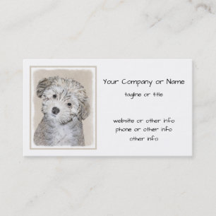 Havanese Puppy Painting - Cute Original Dog Art Business Card