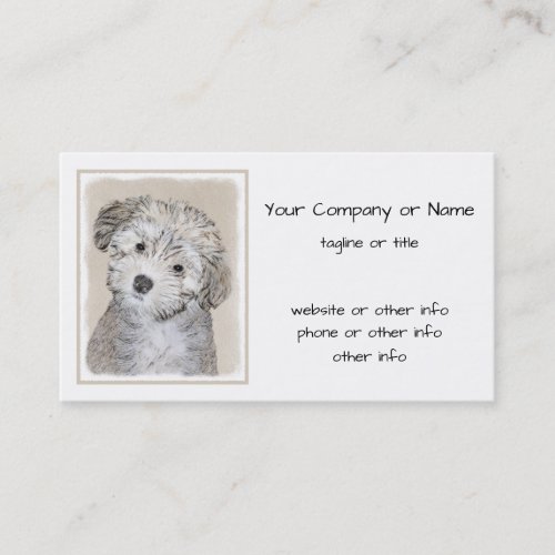 Havanese Puppy Painting _ Cute Original Dog Art Business Card