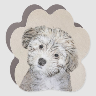 Havanese Puppy Painting - Cute Original Dog Art Car Magnet