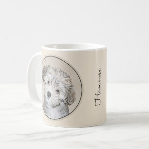 Havanese Puppy Painting - Cute Original Dog Art Coffee Mug