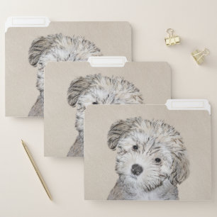 Havanese Puppy Painting - Cute Original Dog Art File Folder