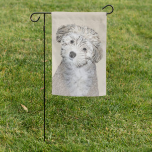 Havanese Puppy Painting - Cute Original Dog Art Garden Flag