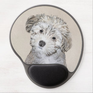 Havanese Puppy Painting - Cute Original Dog Art Gel Mouse Pad