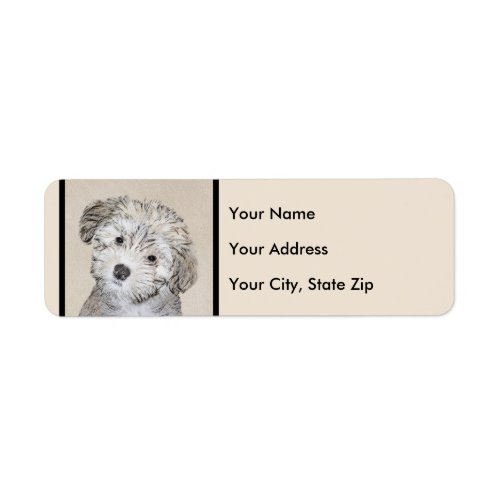 Havanese Puppy Painting _ Cute Original Dog Art Label