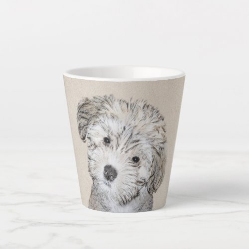 Havanese Puppy Painting _ Cute Original Dog Art Latte Mug