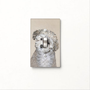 Havanese Puppy Painting - Cute Original Dog Art Light Switch Cover