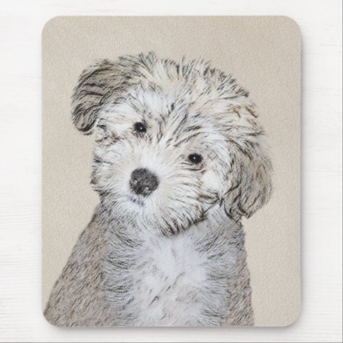 Havanese Puppy Painting _ Cute Original Dog Art Mouse Pad