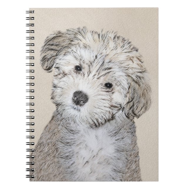 Havanese Puppy Painting - Cute Original Dog Art Notebook (Front)
