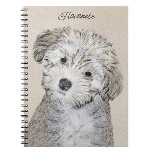 Havanese Puppy Painting _ Cute Original Dog Art Notebook