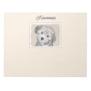Havanese Puppy Painting - Cute Original Dog Art Notepad
