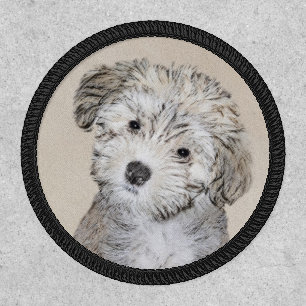 Havanese Puppy Painting - Cute Original Dog Art Patch
