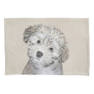 Havanese Puppy Painting - Cute Original Dog Art Pillow Case
