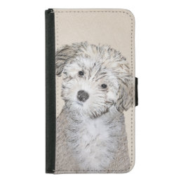 Havanese Puppy Painting - Cute Original Dog Art Samsung Galaxy S5 Wallet Case