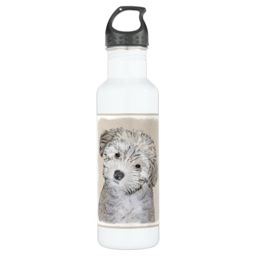 Havanese Puppy Painting _ Cute Original Dog Art Stainless Steel Water Bottle