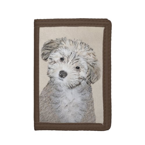 Havanese Puppy Painting _ Cute Original Dog Art Tri_fold Wallet