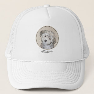 Havanese Puppy Painting - Cute Original Dog Art Trucker Hat