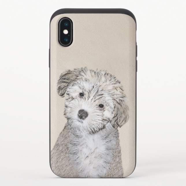 Havanese Puppy Painting - Cute Original Dog Art Uncommon iPhone Case (Back)