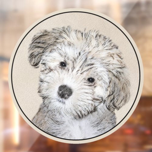 Havanese Puppy Painting _ Cute Original Dog Art Window Cling