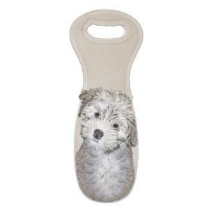 Havanese Puppy Painting - Cute Original Dog Art Wine Bag
