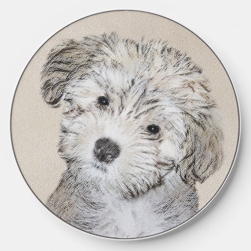 Havanese Puppy Painting _ Cute Original Dog Art Wireless Charger