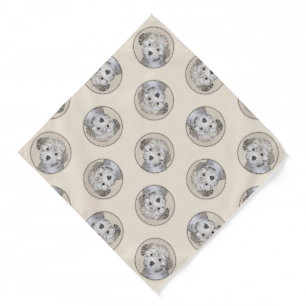 Havanese Puppy Painting Sable Original Pet Dog Art Bandana